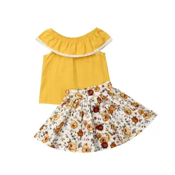 

Baby Clothes Set Toddler Infants Baby Girls Kids Tops + Dress Summer Skirt Outfit Clothes 2PCS