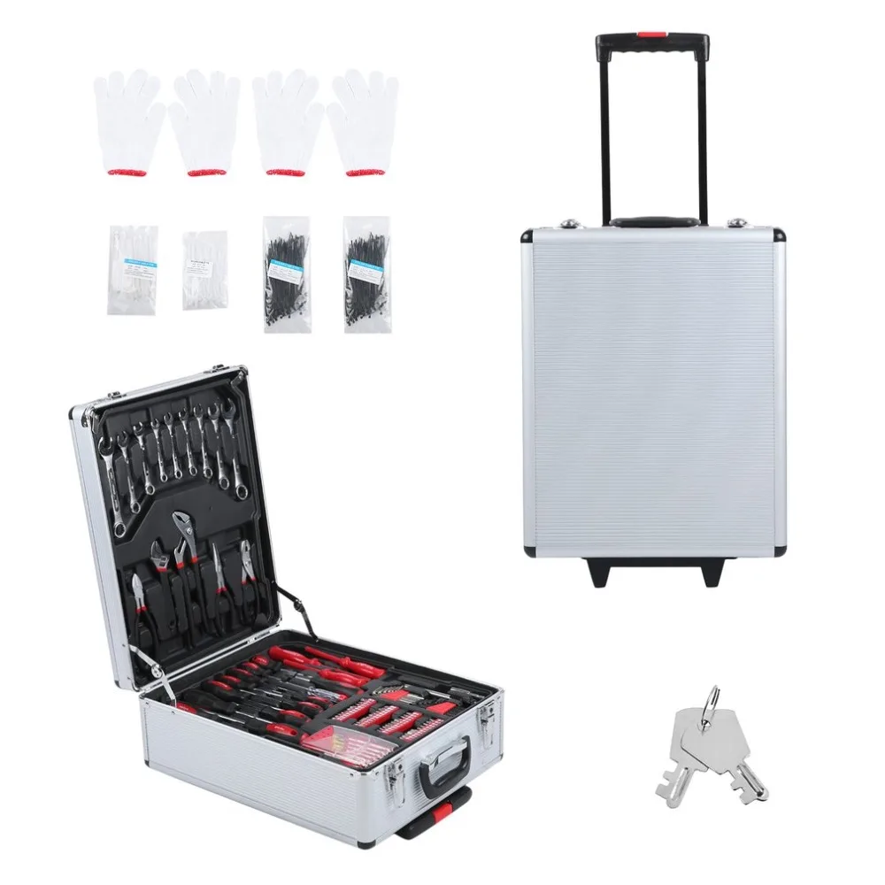 

(Ship From DE)Professional Tool Kit 599 PCS Tool Trolley Set With Durable Carrying Box Precision Garage Mobile Workshop Toolbox