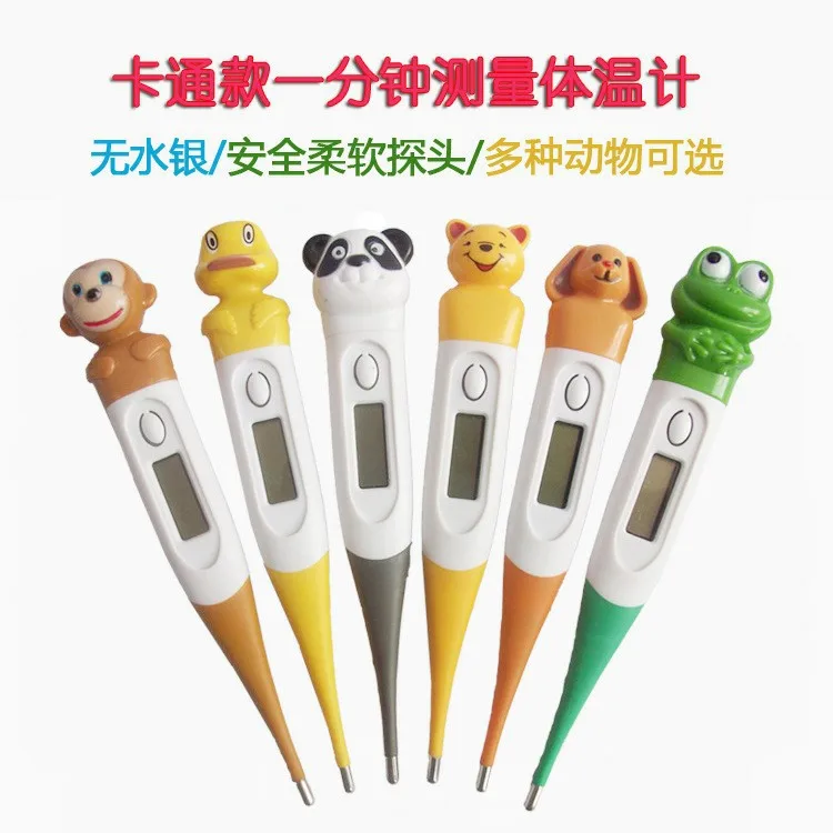 

Cartoon Baby Body Temperature Electronic Digital LCD Thermometer Waterproof Soft Tip Medicine Home Temperature for Kids Adult