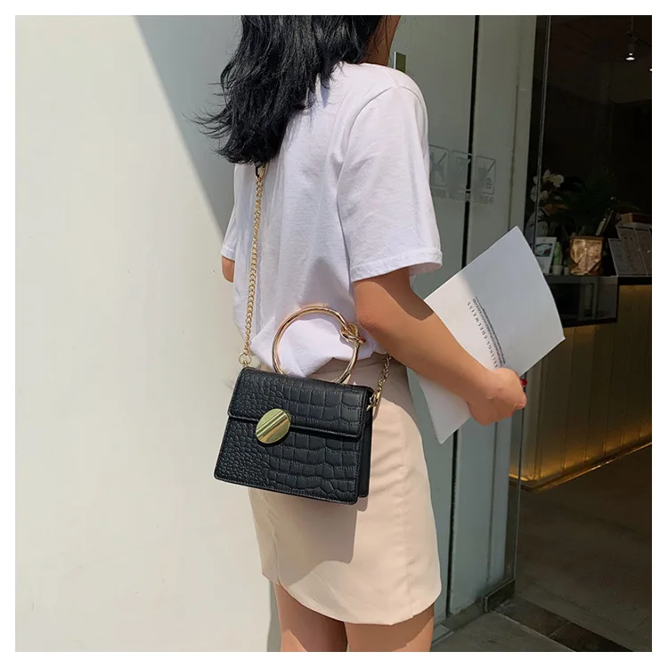 Личность дизайнера блестками металлической ручкой Mujur Tote Flap Для женщин Crossbody