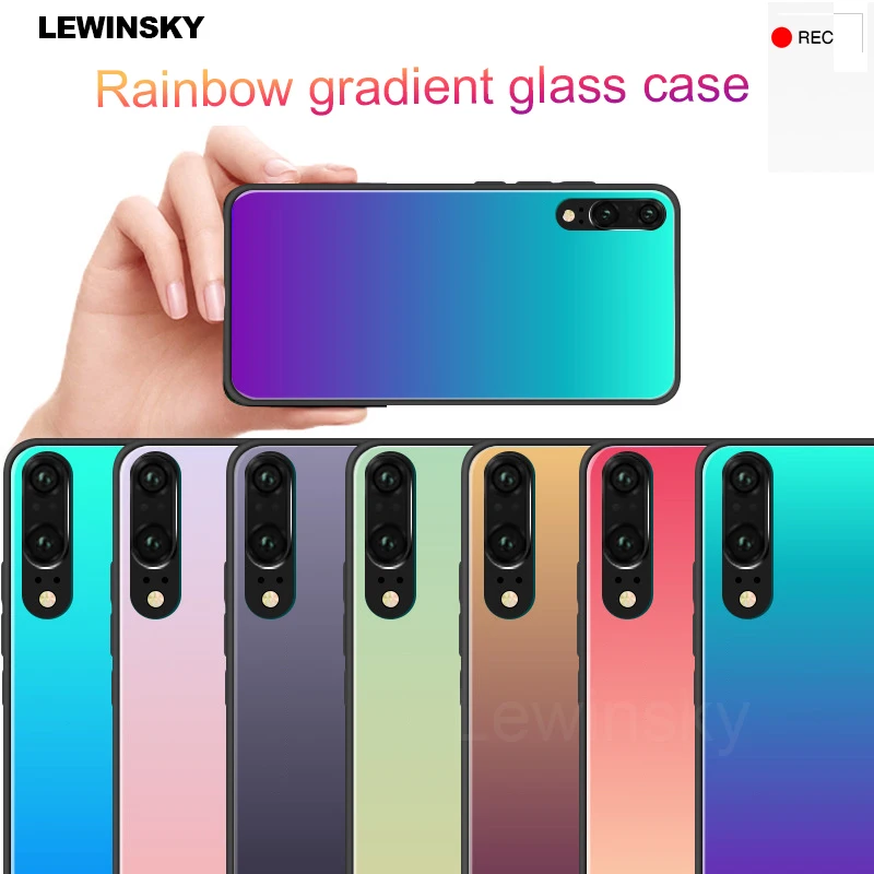 

Tempered Glass Case For Huawei mate 20 X 10 pro p20 lite p10 p smart plus nova 3i 3 Gradient Case on honor note 10 8 9 8x max