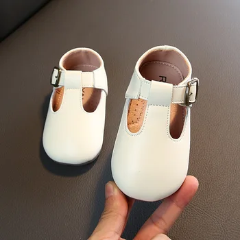 

Claladoudou 12-14cm green baby leather shoes Pu beige brown pink pure strap dress shoes infant soft walkers 0-2Y toddler girls