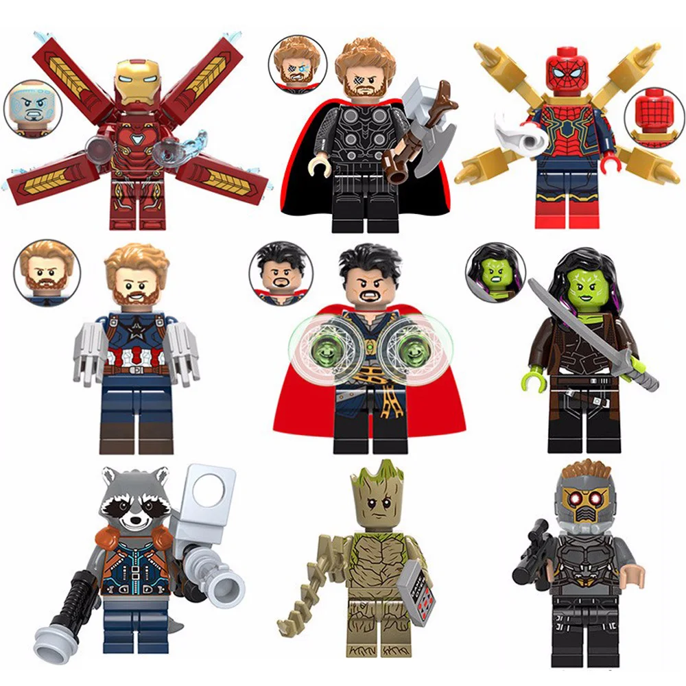 

SuperHeroes Building Blocks Batman Iron Man Robin Hulk Spiderman Ninjago Master Wu Compatible With LegoINGly Ninja figures
