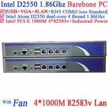 Брандмауэр маршрутизатору сервера Barebone 4*82583 В LAN Поддержка ROS pfsense panabit wayos monowall RADIUS Hi-паук