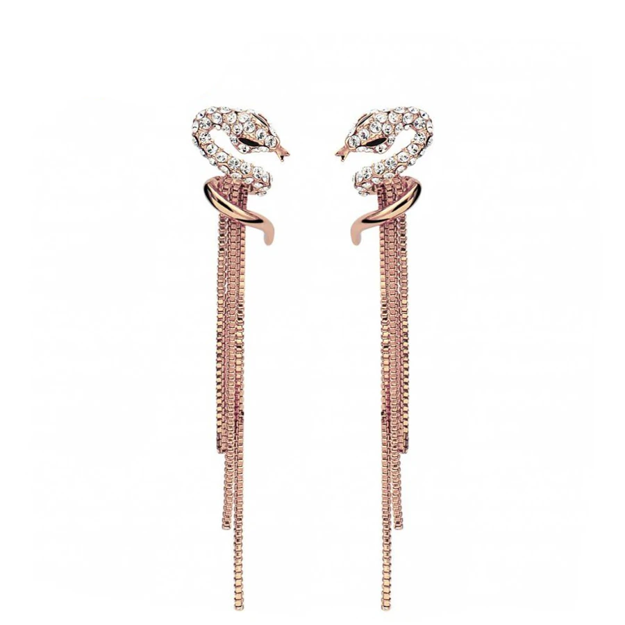 

animal shaped crystal earrings white gold,snake Cz earrings gold,