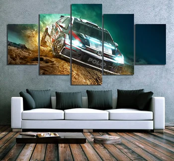 

5 Piece HD Pictures Car Paintings Dirt Rally Game Poster Artwork Canvas Art Decorative Paintings for Home Decor Wall Art