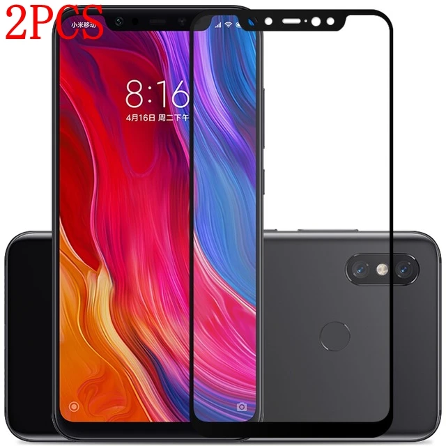 Закаленное стекло с полным покрытием для Xiaomi Poco F1 2 шт. защита экрана защитная
