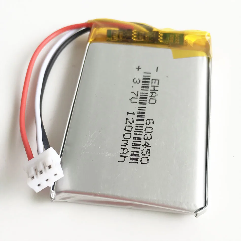 3.7V 1200mAh Lithium Polymer LiPo Rechargeable Battery With JST PH 2
