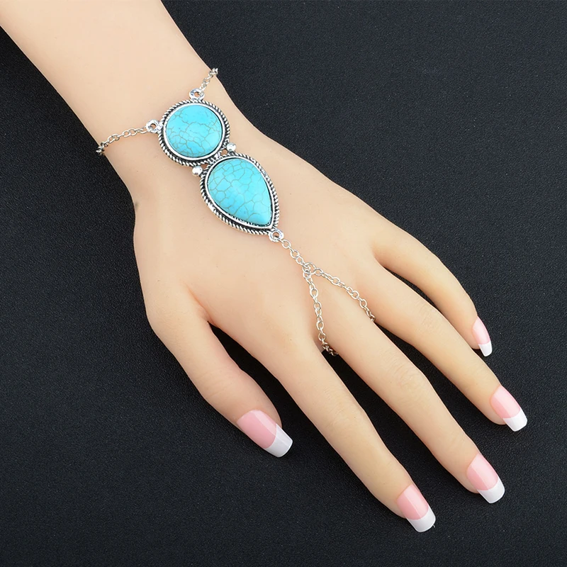

Chain Beach Retro Link Finger ring Wrap Wedding Jewelry for women