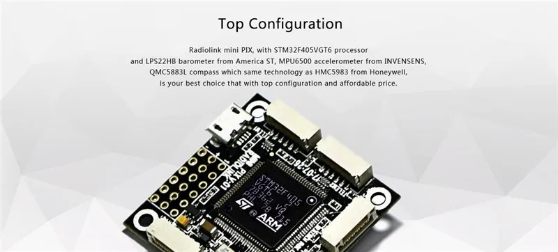 Radiolink Mini PIX F4 Контроллер полета MPU6500 w/TS100 M8N gps UBX-M8030 для радиоуправляемого дрона FPV Racing Multirotor DIY аксессуары