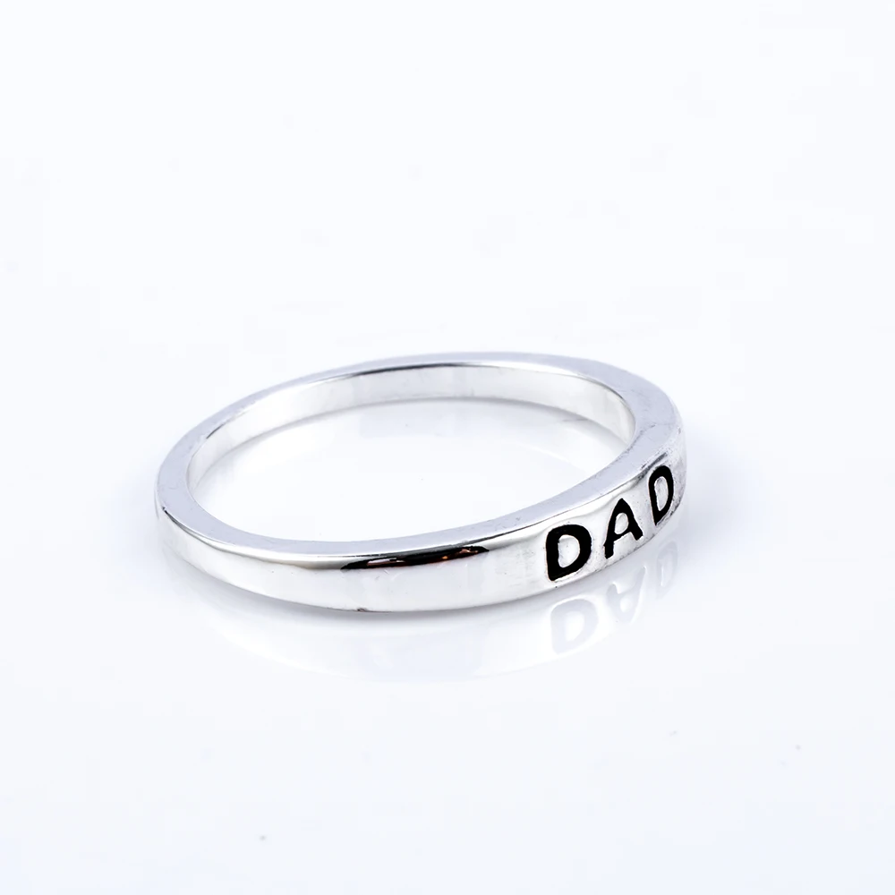 

1 Pcs Fashion Men Classic Charm Engraved Minimalist Style Silver Color Dad Letter Print Father Ring Jewelry Gifts