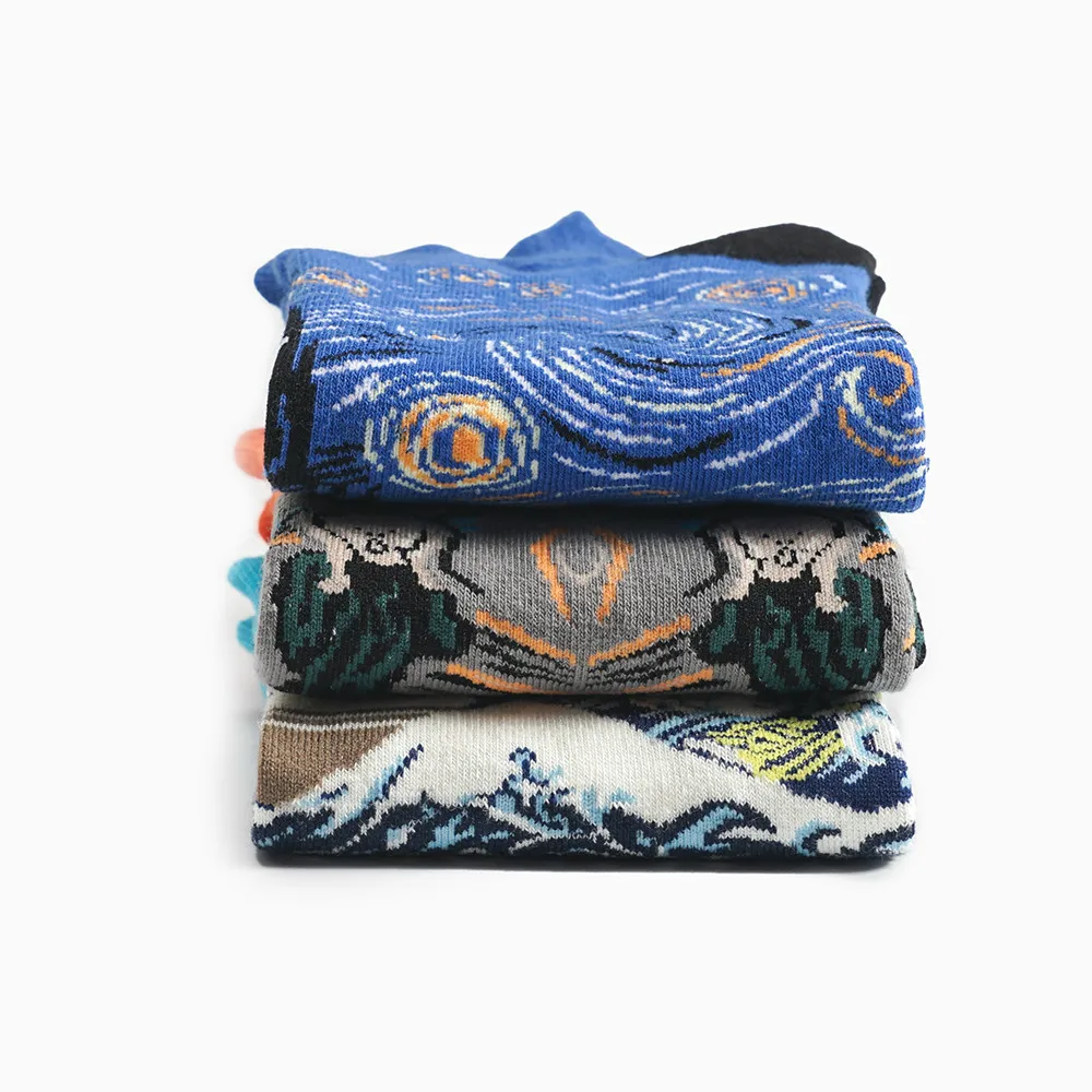 5pairs-pack-2019-Summer-Mens-Boat-Socks-New-Fashions-Personality-Famous-Painting-Sports-Socks-Oil-Painting(4)