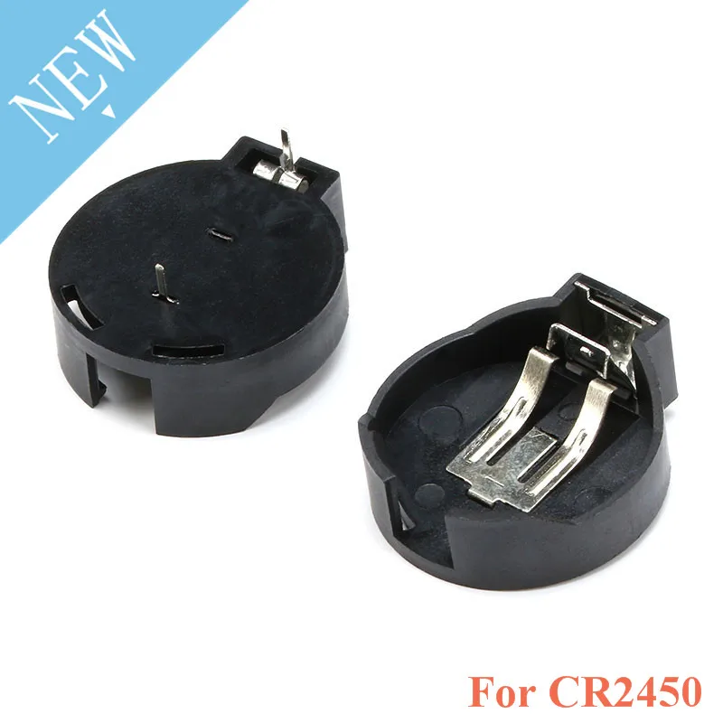 5 шт./лот CR2450 2450 чехол для гнезда аккумулятора с монетницей 2 контакта черный| |