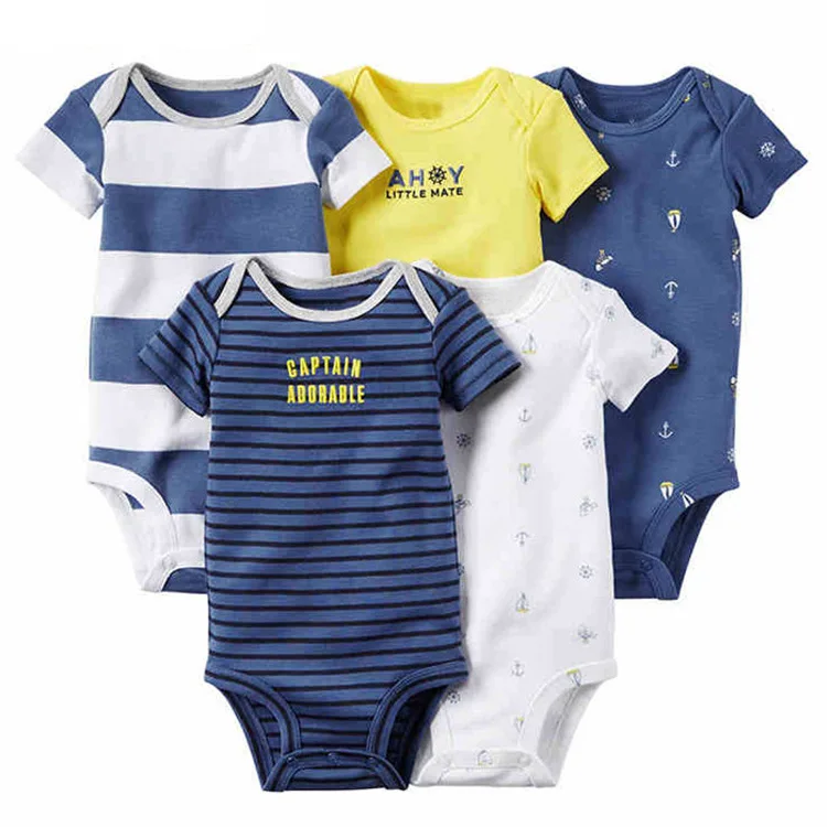 

Summer 5 sets of baby children's overalls cotton short-sleeved short triangle shorts boys and girls clothing 2018 new