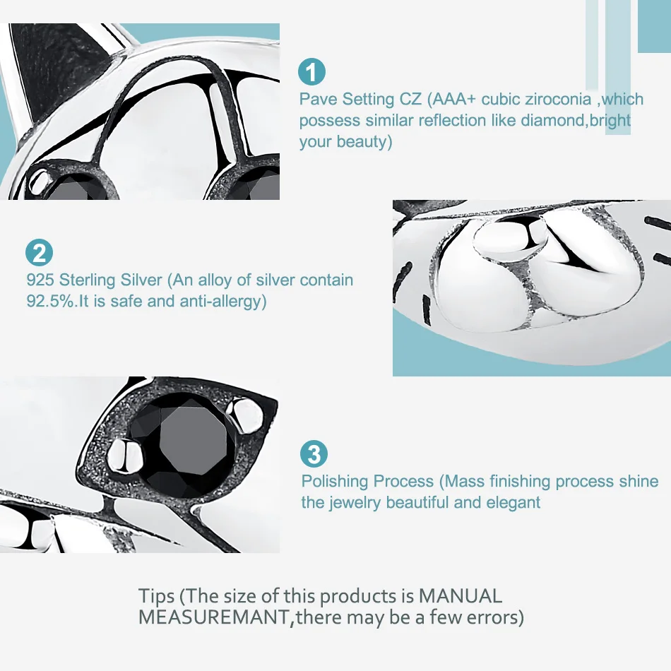 925 пробы серебряные Очаровательные Подвески в виде кота с черным камнем, браслет и ожерелья, оригинальные ювелирные изделия для Дня матери