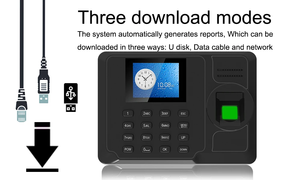 Отпечатков пальцев биометрическая система посещаемости времени TCP/IP отпечатков пальцев USB часы регистраторы офисных сотрудников устройство посещаемости