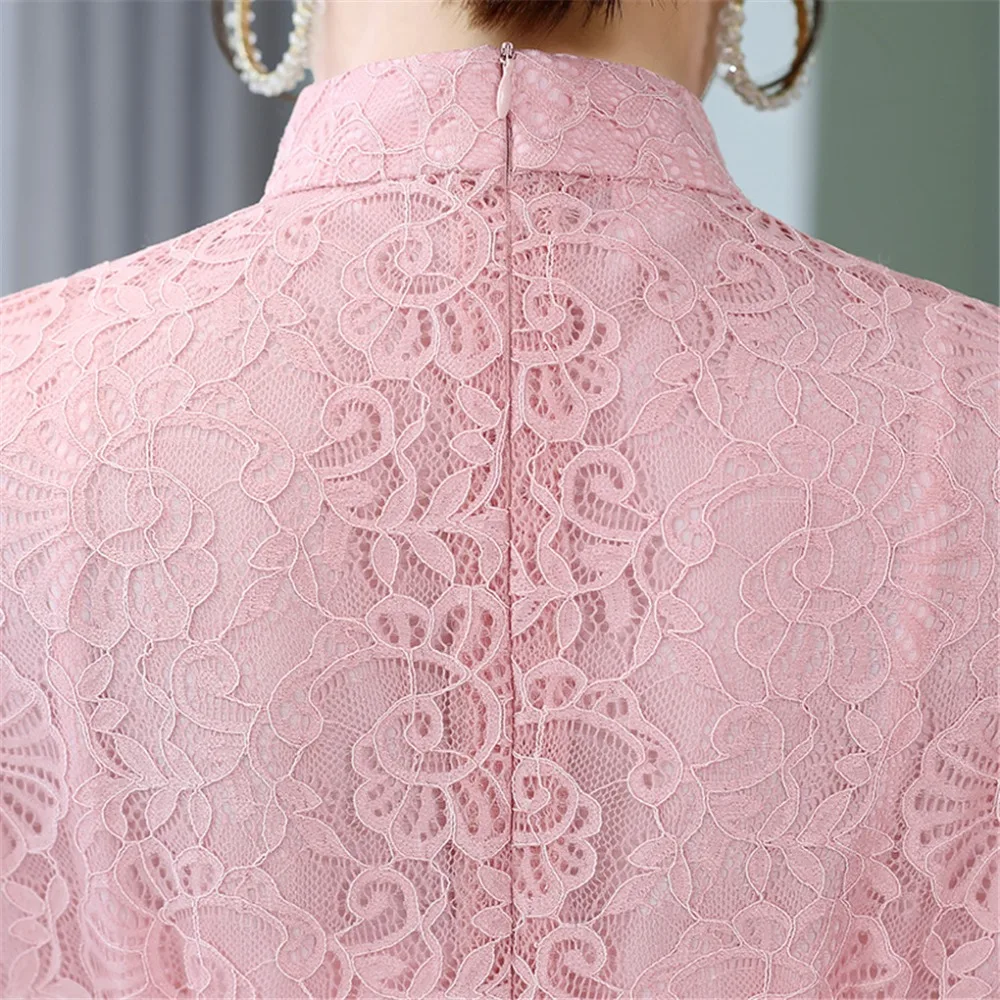 Шанхай история длинное Qipao модное китайское женское платье в восточном стиле кружевное платье Чонсам для женщин 3 цвета
