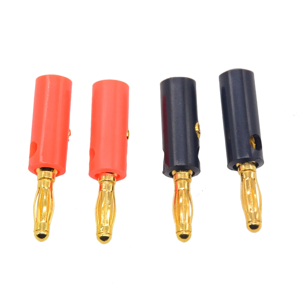 

10pcs Gold Plated Copper Lantern 4MM Wire Cable Screw Banana Plug Black And Red