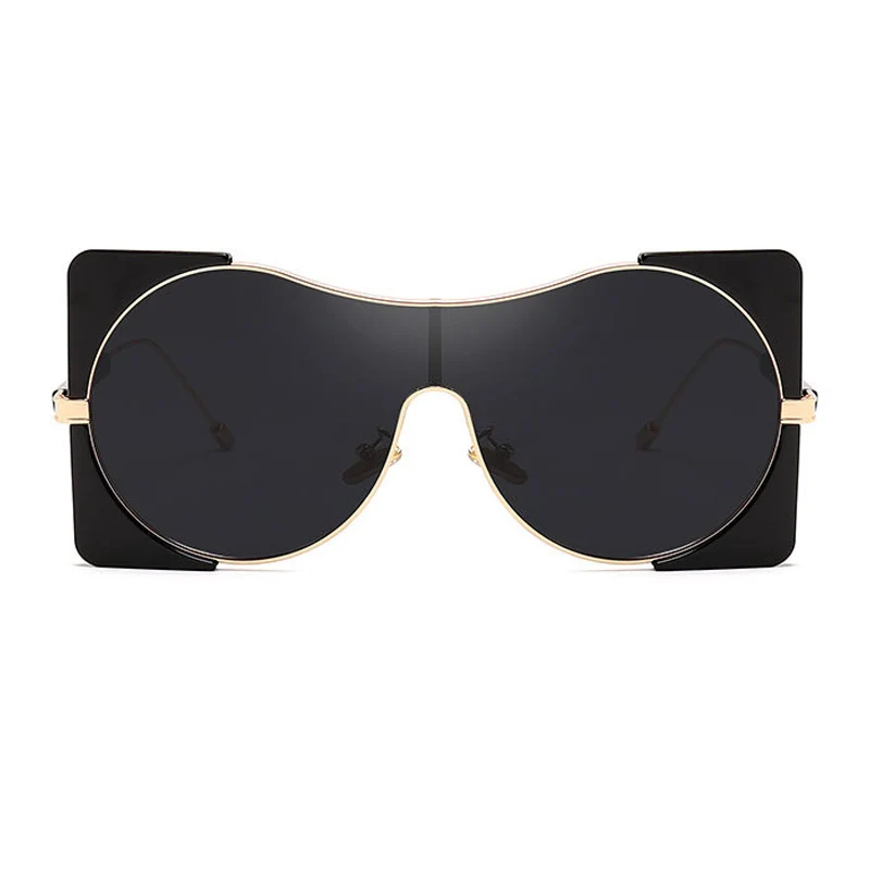 ALOZ MICC, модные женские солнцезащитные очки для мужчин, брендовые дизайнерские Роскошные негабаритные солнцезащитные очки, женские ретро очки, UV400 Oculos Q14 - Цвет линз: Black-Black