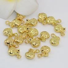 Exquisite diy findings fashion 5pcs gold plated money bag shape 10*11mm spacers beads little pendant accessories findings B2557