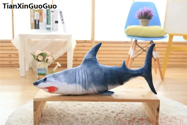 about 80cm simulation shark plush toy soft doll throw pillow birthday gift s0558 | Игрушки и хобби