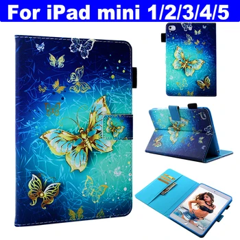 

Flip Stand Case for Apple iPad mini 1/2/3 mini 4 mini 5 2019 Protect Cover Pu Leather Wallet Card Slot coque capa Kids Gift