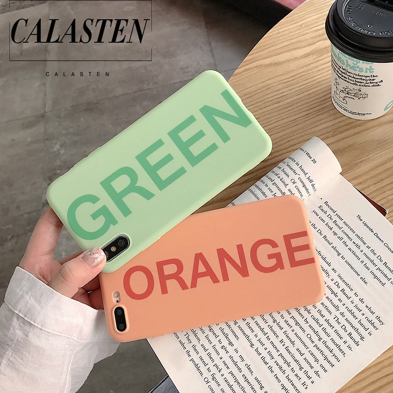 CALASTEN мультфильм матовая с надписью чехол для iPhone 6 7 8 плюс Силиконовые ТПУ чехлы XR