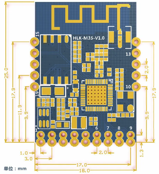 Подключаемый модуль wi-fi UART с функцией smart link HLK-M35