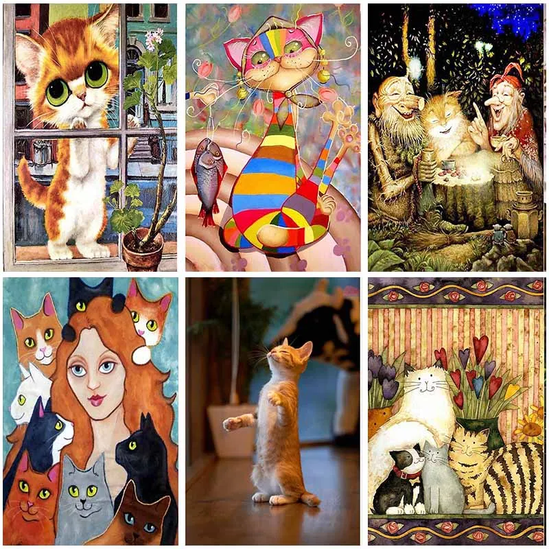 

Cute kitten Mosaic Full Square/Round 5D Diamond Painting Embroidery Cross stitch Animal Cat Home Decorative Stitch Wall Painting