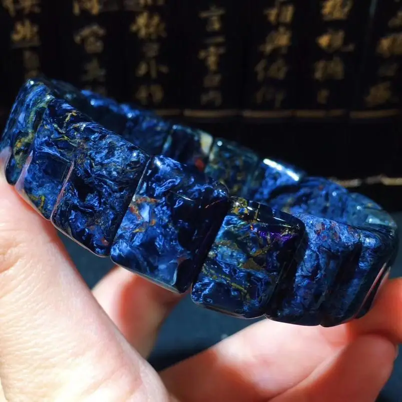 

Natural Blue Pietersite Bangle Bracelet Namibia Gemstone Barrel Rectangle Beads Woman Man Love Gift Bracelets 16.5x12.2x7mm
