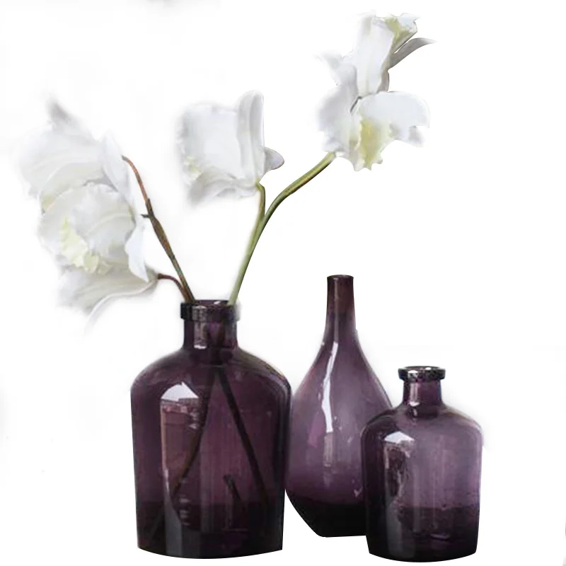 

Purple Passion Series Simplicity Glass Vases Modern Tabletop Vase Ornament Nordic Household Furnishing Articles Wedding Decor