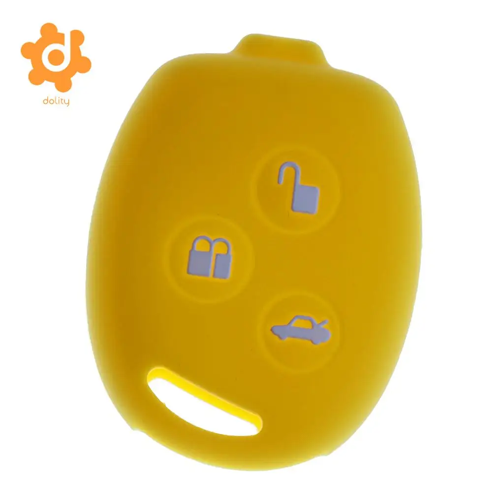 2pcs New Car Key Shell Fob Case Cover Protector for Ford Fiesta Pink+Yellow