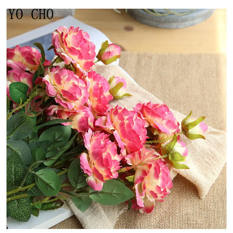 white yellow Peonies Silk Flowers red Rose Artificial Flower (15)