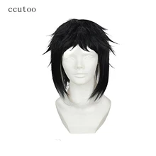 Ccutoo 30 см бродячие собаки bungo Ryunosuke Akutagawa черный белый синтехический парик для студенческой вечеринки