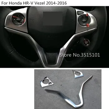 

Car Stick Cover ABS Chrome Steering Wheel Interior Kit Switch Trim Frame 3pcs For Honda HRV HR-V Vezel 2014 2015 2016 2017 2018