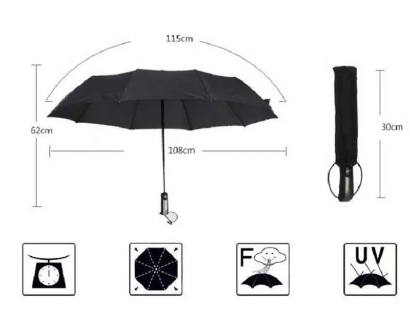Ветрозащитный складной автоматический зонт от дождя для женщин, роскошные большие ветрозащитные зонты от дождя для мужчин и детей 10K