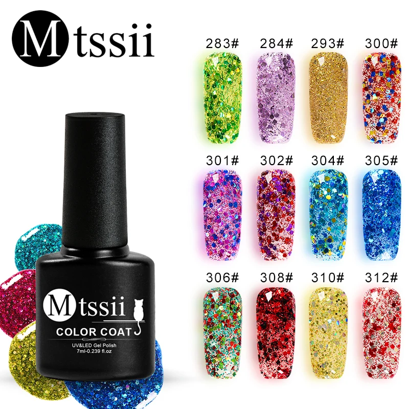 

2018 Diamond Effect Fingernail Lacquer Shimmer Gel Nail Polish 7ml/pc Shining Gel Varnish 12 Colors Nail Art Latex High Quality