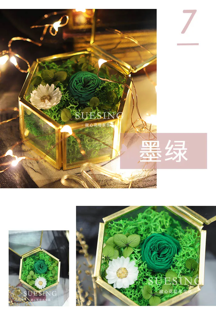 Новая Персонализированная Свадебная стеклянная коробка для колец шестиугольная коробка витражное кольцо Подушка свадебное медное кольцо коробка