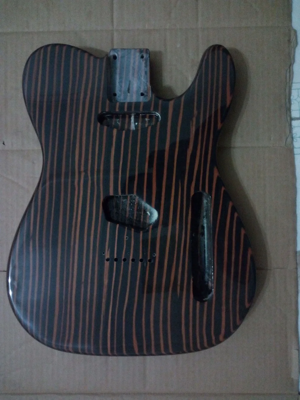 top grade zebra wood electric guitar body , perfect handcraftin Guitar