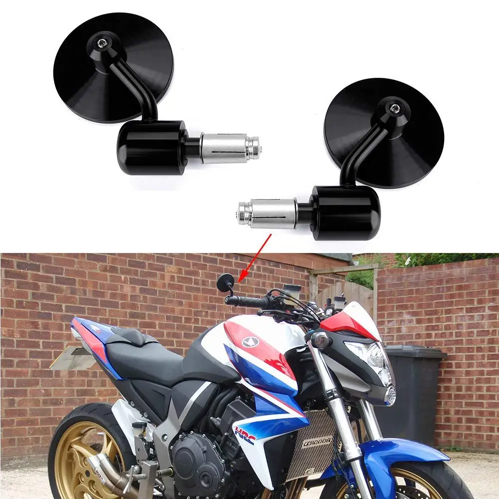 Круглые боковые зеркала для мотоцикла 7/8 дюйма с ручкой Yamaha Sport FZ8 FZ 07 09 Honda Kawasaki