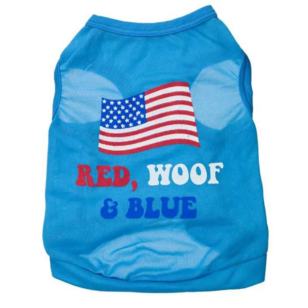 

American Flag Print Cute Small Pet Vest Dog Cotton Clothing Puppy Costume Summer Cute Lovely Apparel T Shirt 2018 New