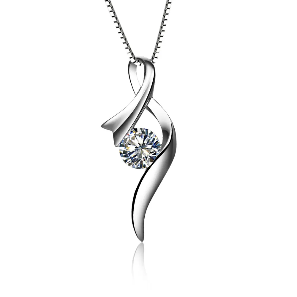 Тест Положительный создан 5 мм 0.5Ct каждый G H Moissanite алмазный кулон ожерелье