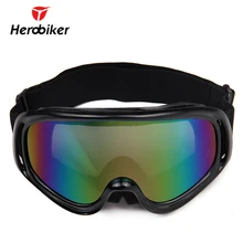 HEROBIKER Hombres Mujeres Deportes Al Aire Libre UV400 Gafas de Esquí Snowboard Gafas de Motociclismo Motocross Off-Road Gafas, negro