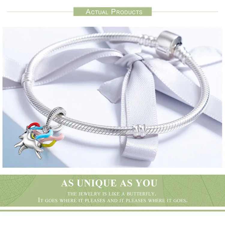 Colorful Unicorn Silver Beads Fit Bracelet 34 Colorful Unicorn Silver Beads Fit Bracelet -Unicorn Fashion