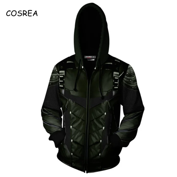 

Movie Green Arrow Hoodie Sweatshirt Super Heroes Hoodie Costume Zipper Hoodies for Girls Speedy Arrow Costume Tracksuit for boy
