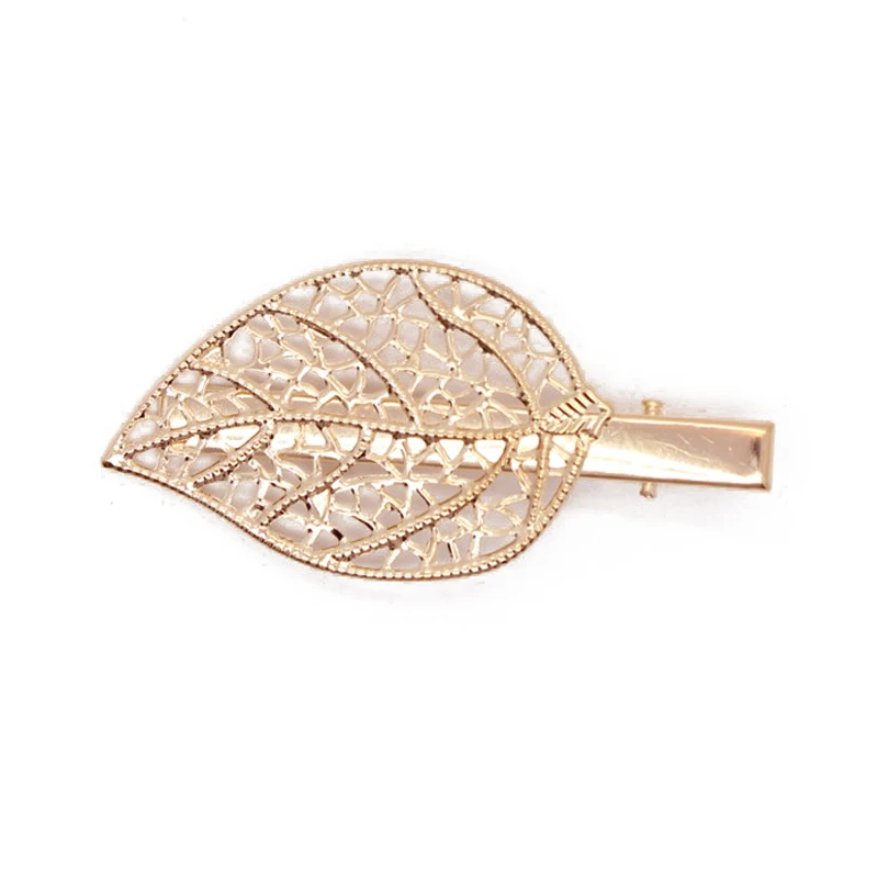 Women Fancy Hairpins Punk Hair Grips Retro Hollow Metal Leaf Hair