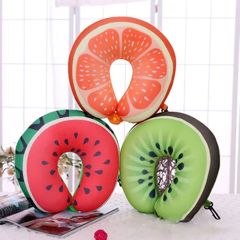 

Cartoon Fruit U Shaped Office Flight Neck Travel Pillow Automatic Neck Support Head Rest Cushion