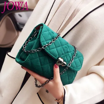 

2019 New Design Women's Fashion Flap Mini Velvet Handbag Chain Shoulder Bag All-match Solid Cover Pocket Causal Clutches 3 Color