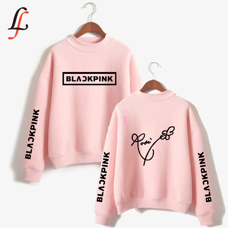 Blackpink Turtleneck Hoodies Sweatshirts Kpop Women Oversize outwear Hip-Hop Bangtan Boys streetwear Clothes