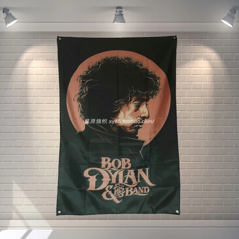 &quotBOB DYLAN&quot Music Band Team Logo Cloth Poster Banners Four-Hole Flag Dormitory Bedroom Wall Decoration | Дом и сад